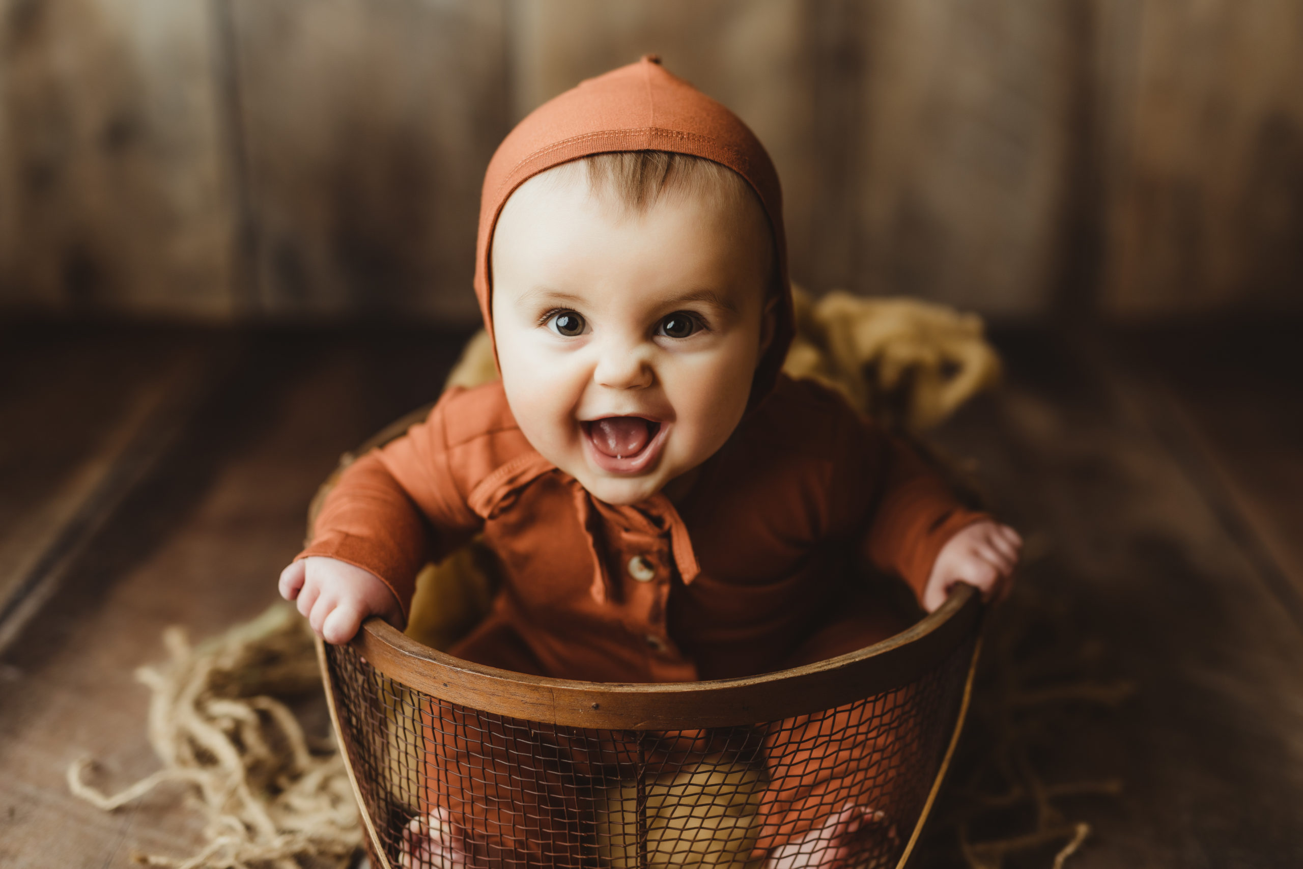 Baby Basket Six Month Photo
